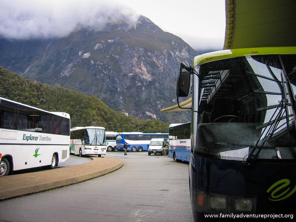 Bus depot at Milford Sound