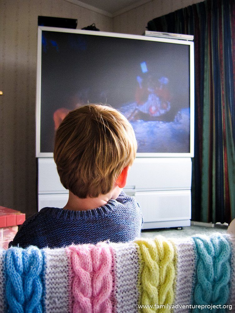 Watching TV on the big screen