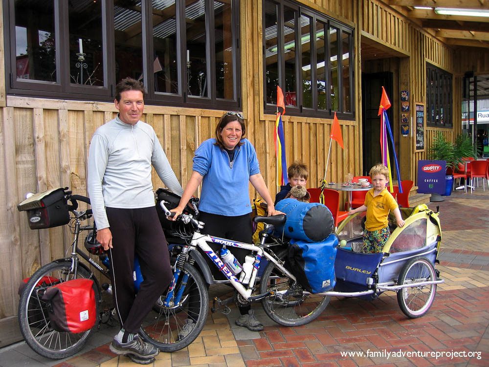 Family on a Bike in Ohakune