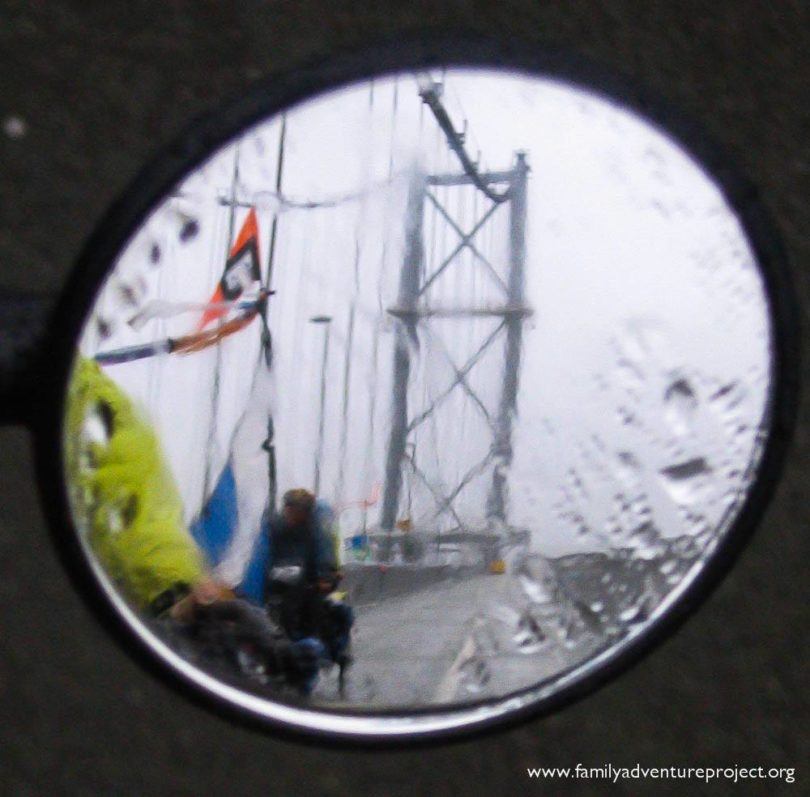 Rain in my rear view mirror. Rain everywhere.