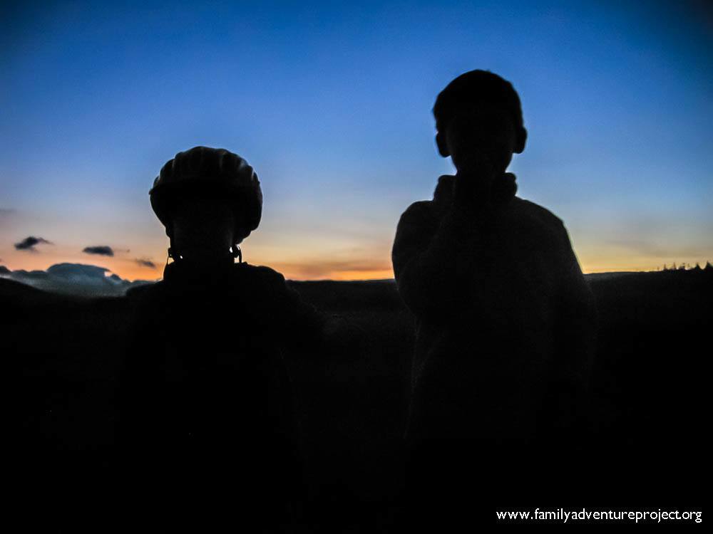 Boys in silhouette