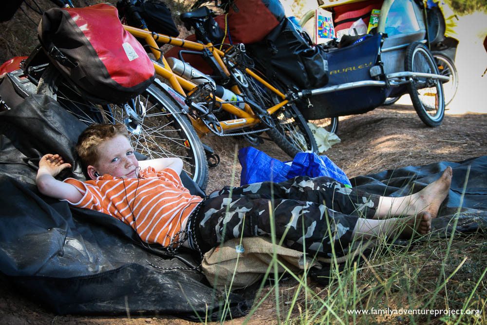 Relaxing in the shade while cycling Relaxing in the shade while cycling