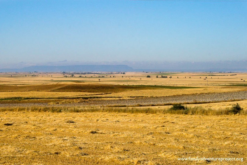 Looking across the Meseta Camino de Santiago