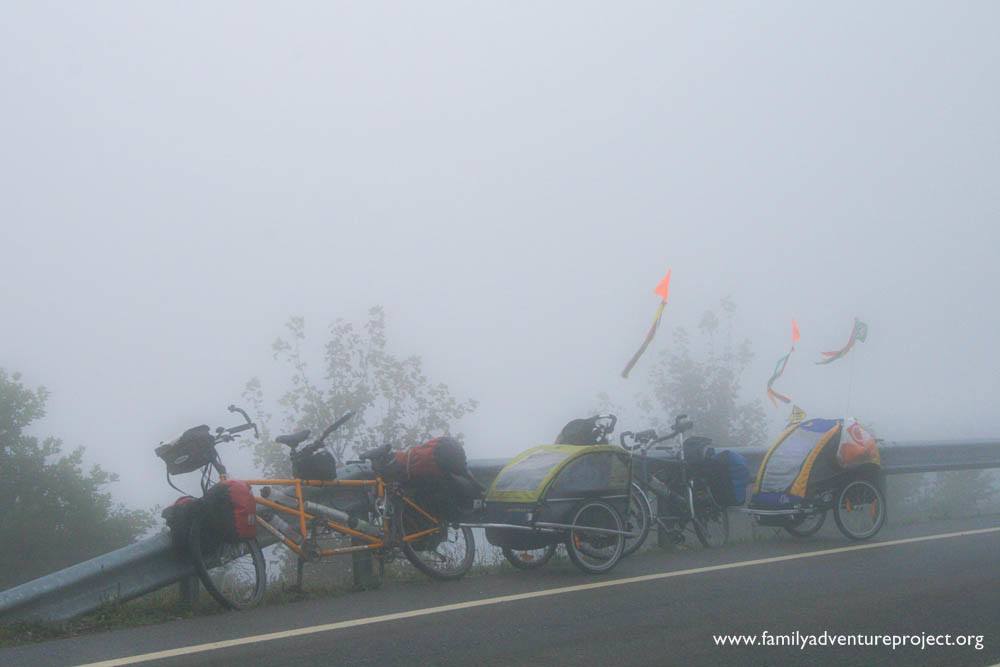 In the mist at the Heights of O Cebreriro, Camino de Santiago