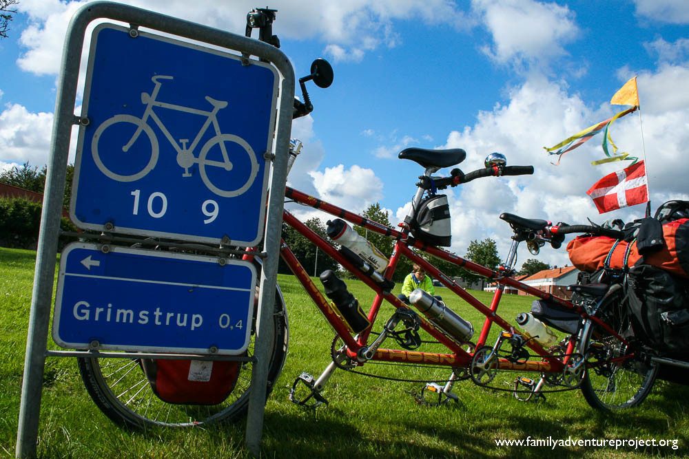 Triplet on Cycling Route in Denmark