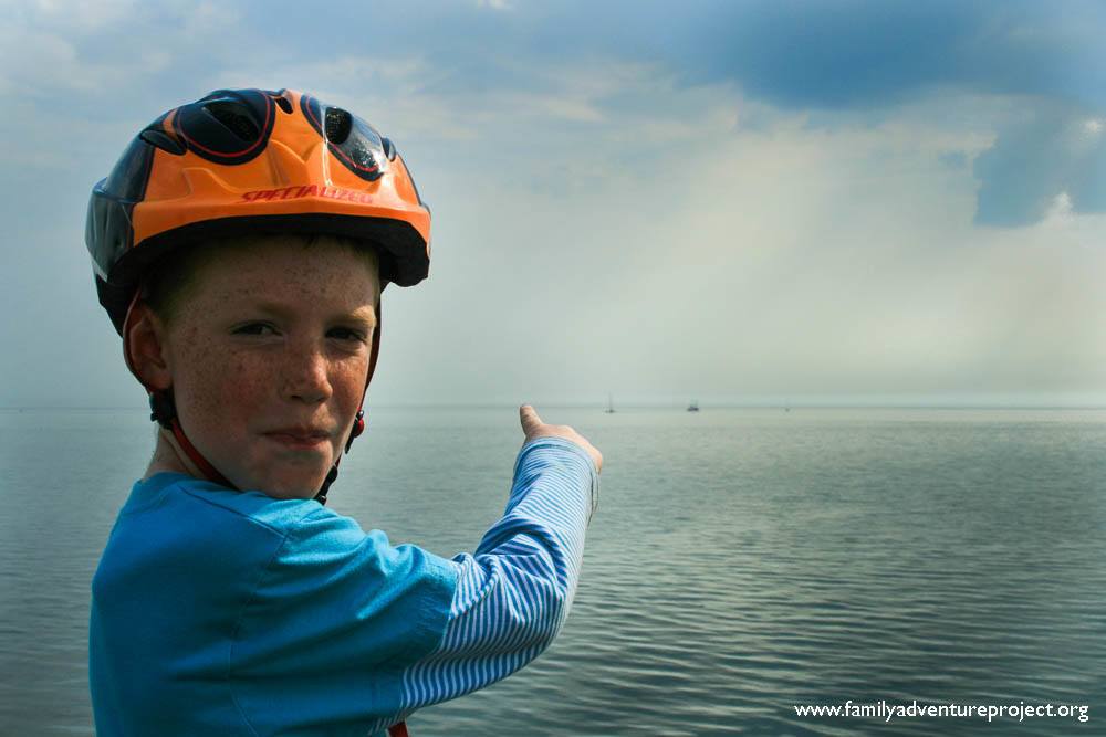 Pointing out to sea