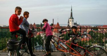 Cyclists on Toompea