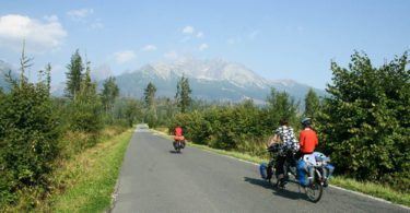 Cycling towards the High Tatras in Slovakia