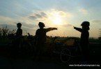 Cycling in Poland at Sunset