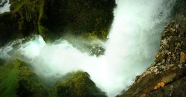 Looking down lower falls at Dynjandi Waterfall