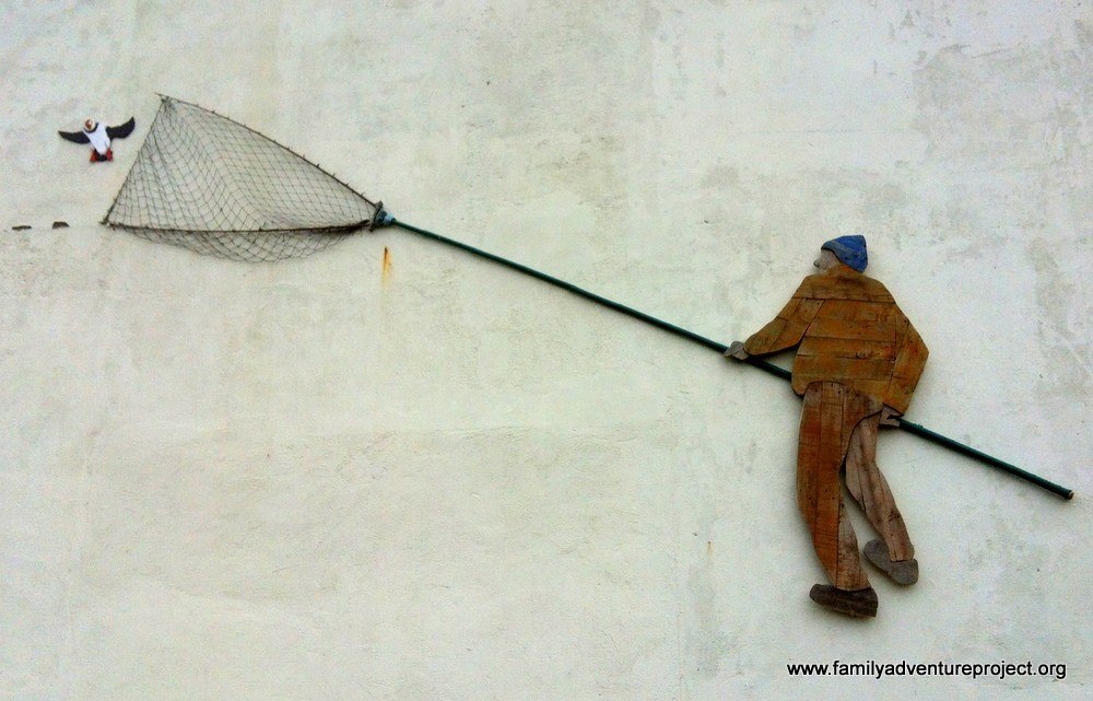 Puffin Catcher Mural, Westman Islands, Iceland