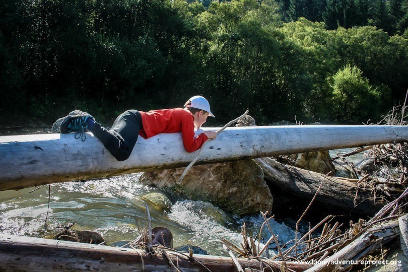 Boy Crossing River Slovakia