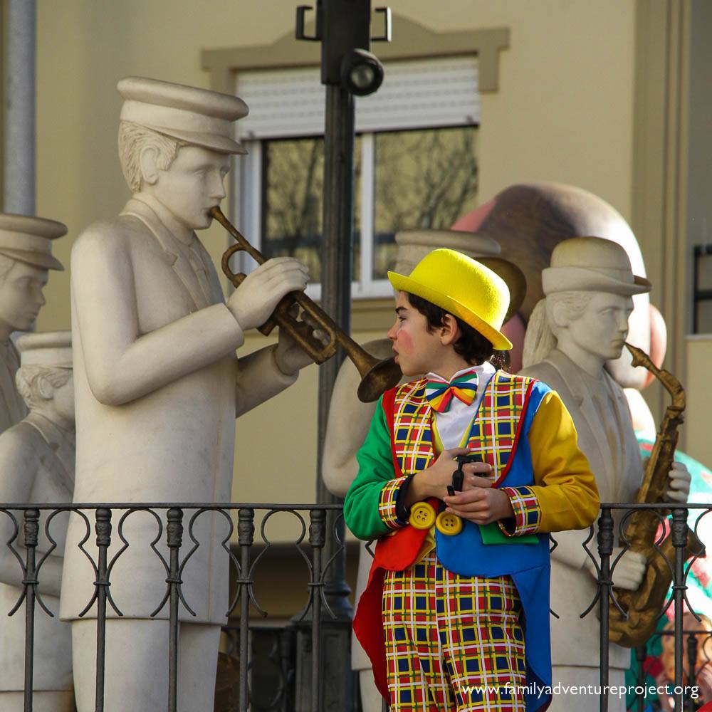 Boy at Carnival dressed as Clown