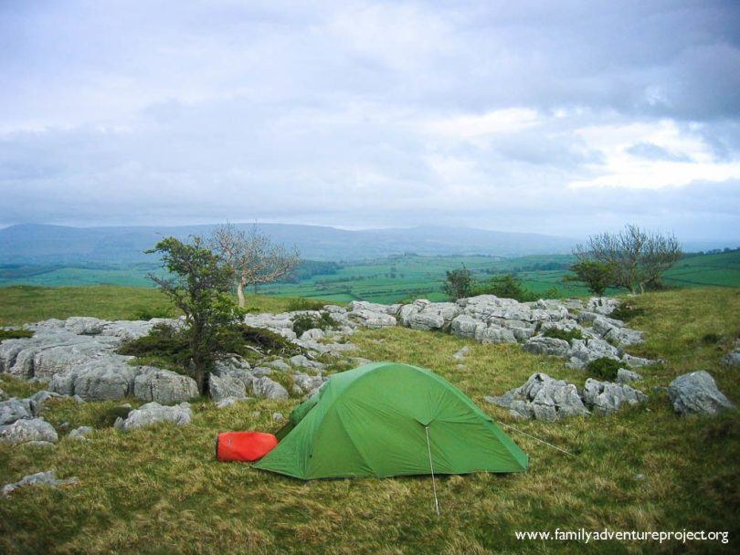Camping on Farleton Fell Cumbria