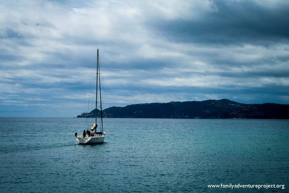 Yacht heads out to Medes Islands, Costa Brava Yacht heads out to Medes Islands, Costa Brava