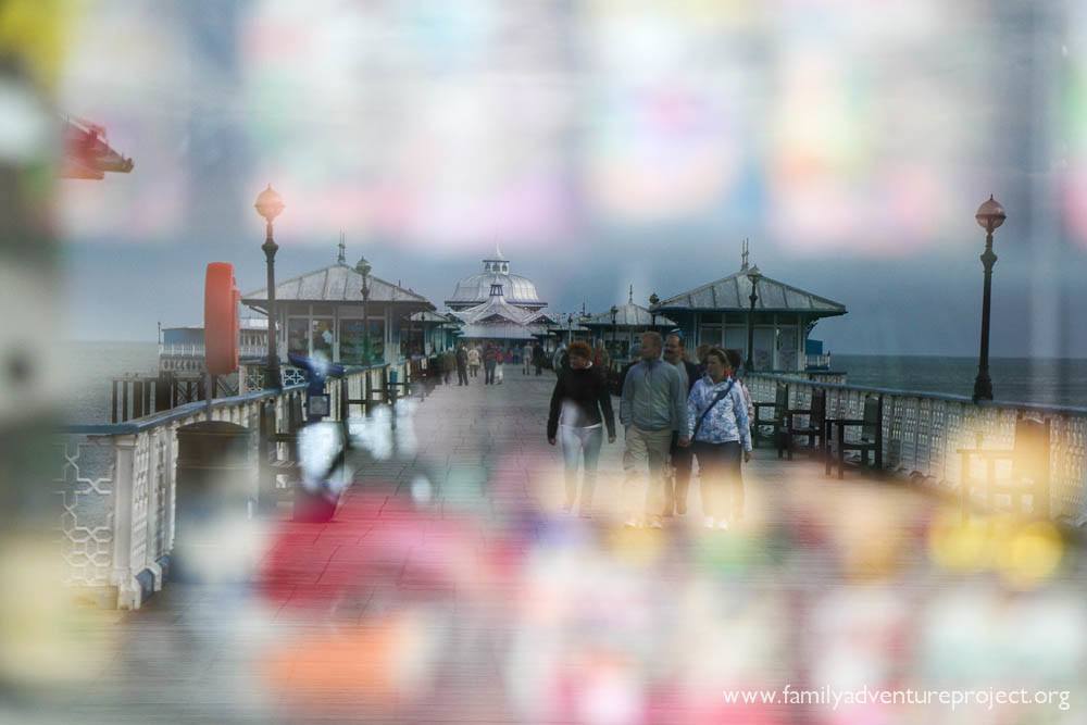 Llandudno Pier reflected in Sweety Cabin