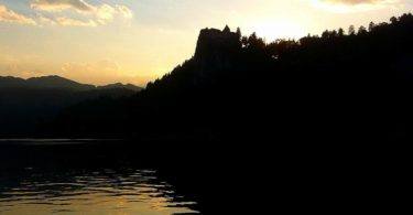 Bled Castle at Sunset