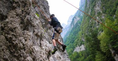Abseiling in Julian Alps Slovenia