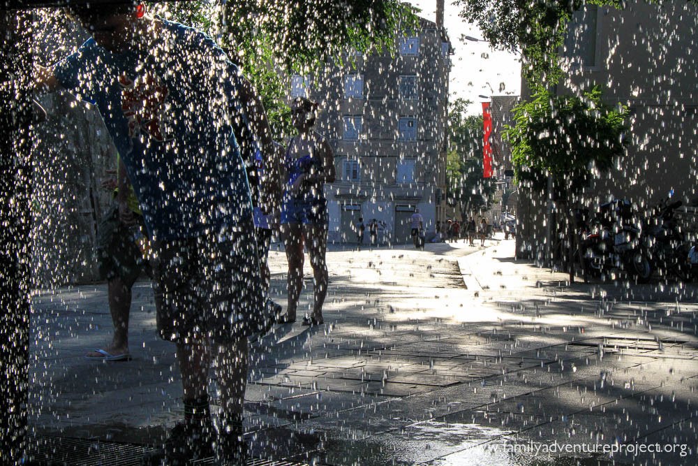 Cooling off in the fountain in Split Cooling off in the fountain in Split