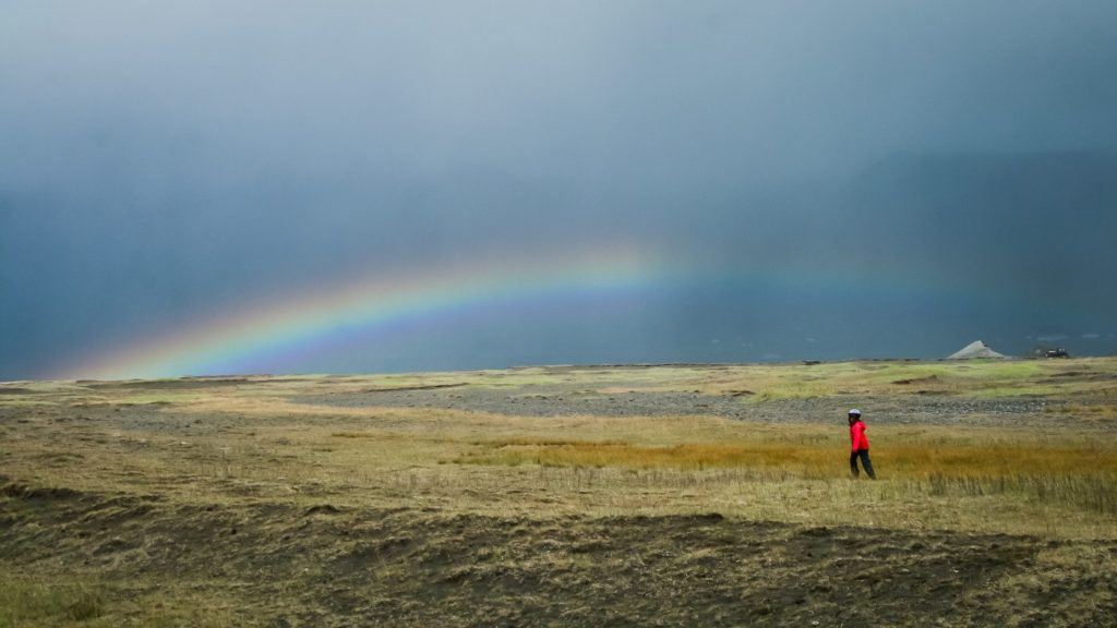 Adventure kids exploring open space in Iceland Adventure kids exploring open space in Iceland