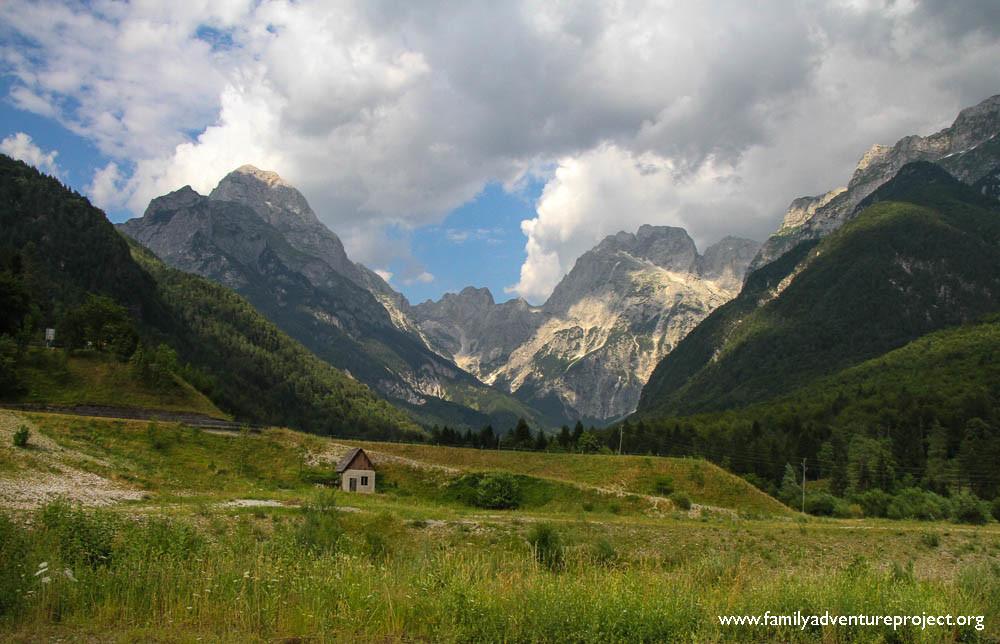 Looking up to Mangart, Julian Alps, Slovenia
