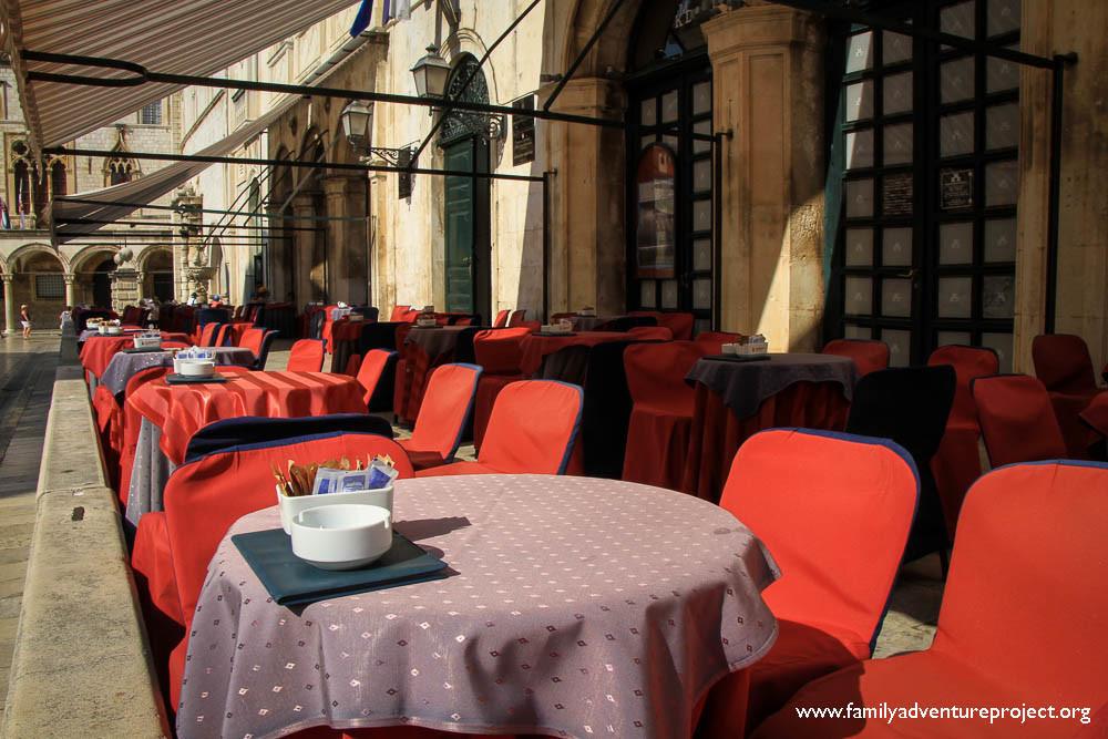 Empty Cafe in Dubrovnik Old Town Empty Cafe in Dubrovnik Old Town