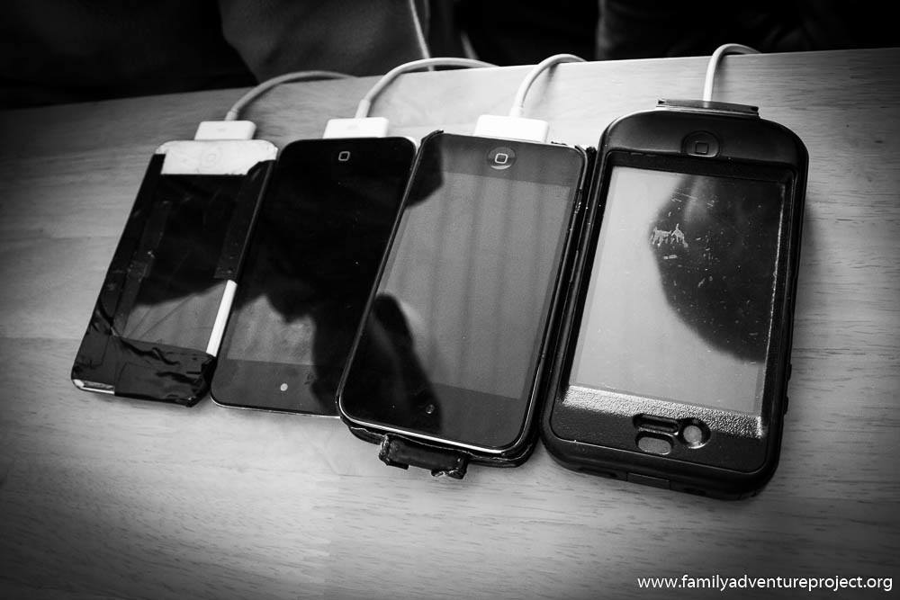 Phones being charged