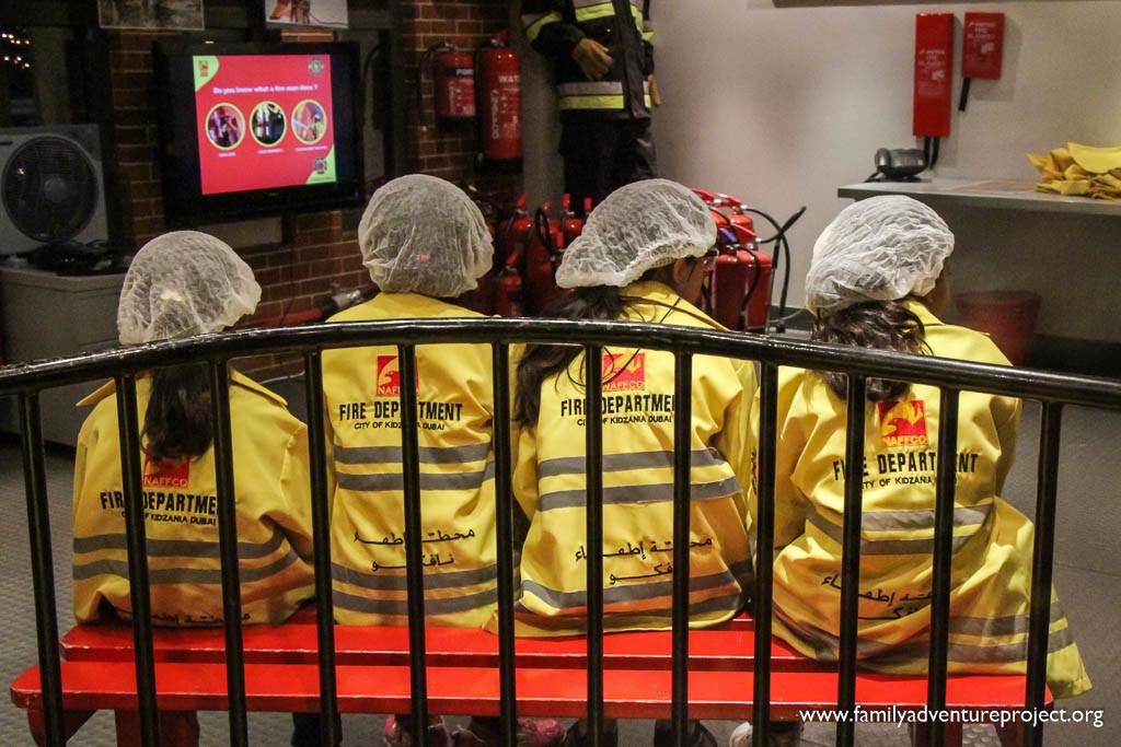 In the Fire Station at Kidzania, Dubai