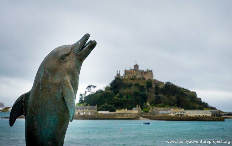 Dolphin overlooks St Michael's Mount in Marazion at Godolphin Hotel