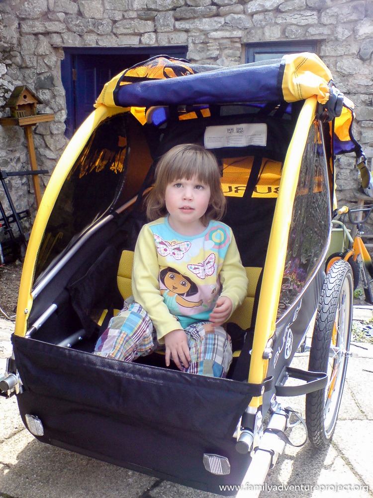 Hannah tries out her new buggy, home for six weeks