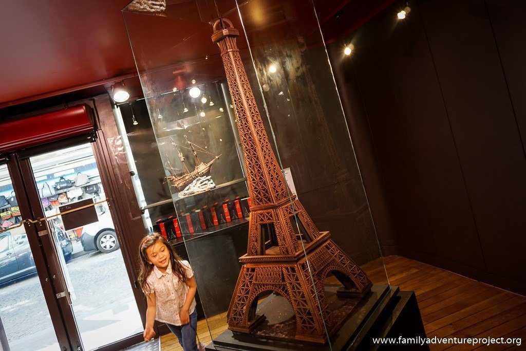 Chocolate Eiffel Tower in Petit Musee de Chocolat Paris