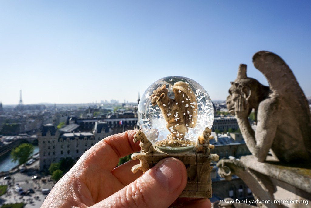 Paris Gargoyle of Notre Dame Snowglobe