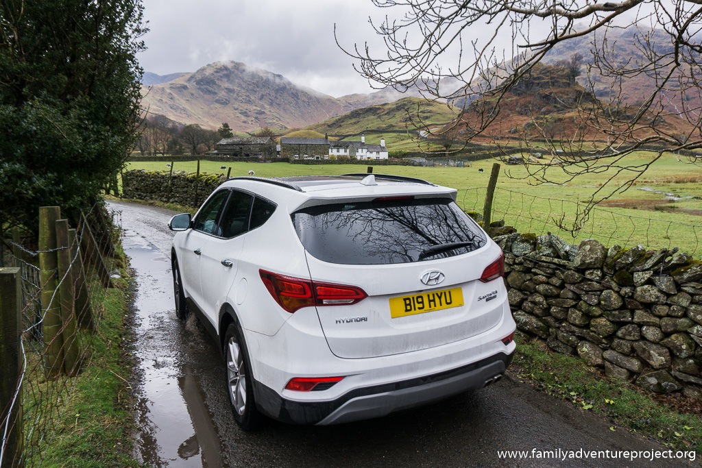 Hyundai Santa Fe heads towards the Wrynose Pass in the Lake District