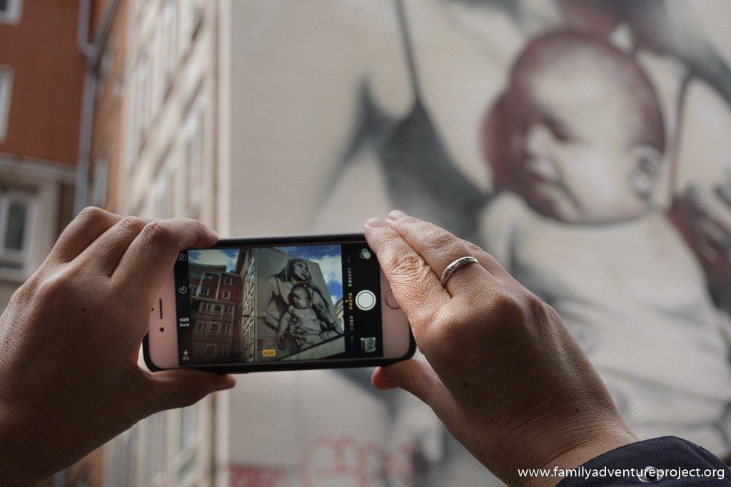 Taking Photographs of Street Art 'Clothed with the sun' by El Mac in Bristol
