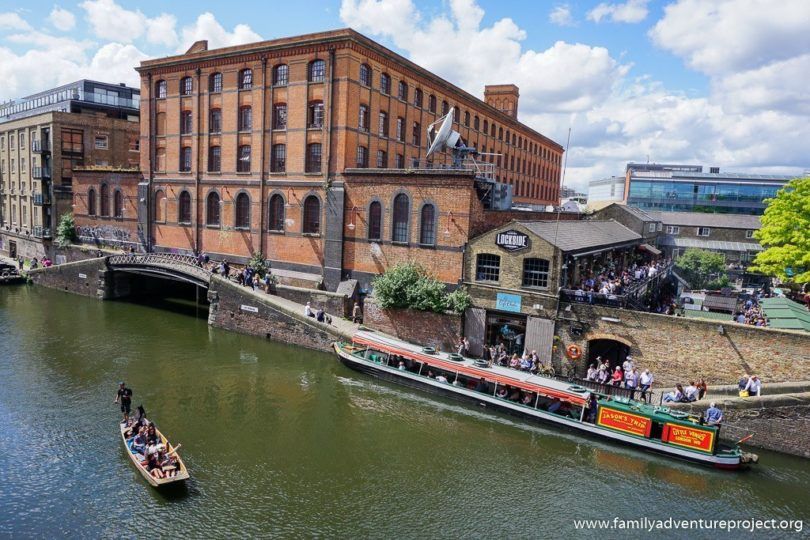 Gondola on the canal near Camden Lock, London