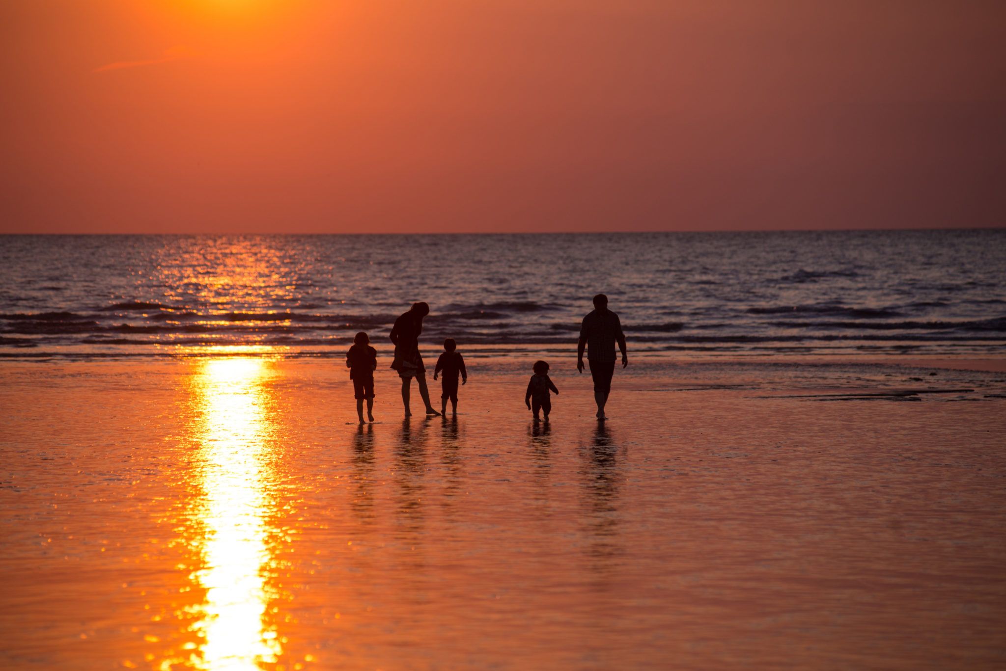 Family enjoying a Picardy sunset. Image Esprit de Picardie Experiences