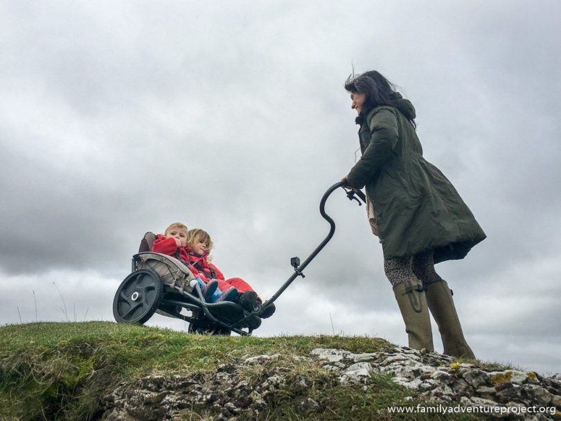Family out walking with the Yippie Yo Crossbuggy