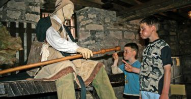 Pilgrim in Pilgrim musuem in St Jean Pied de Port