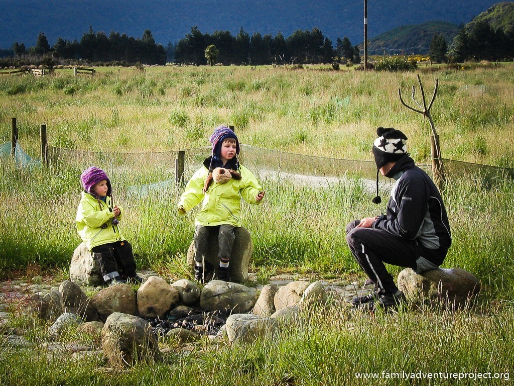Circle Time - telling a story outdoors to kids