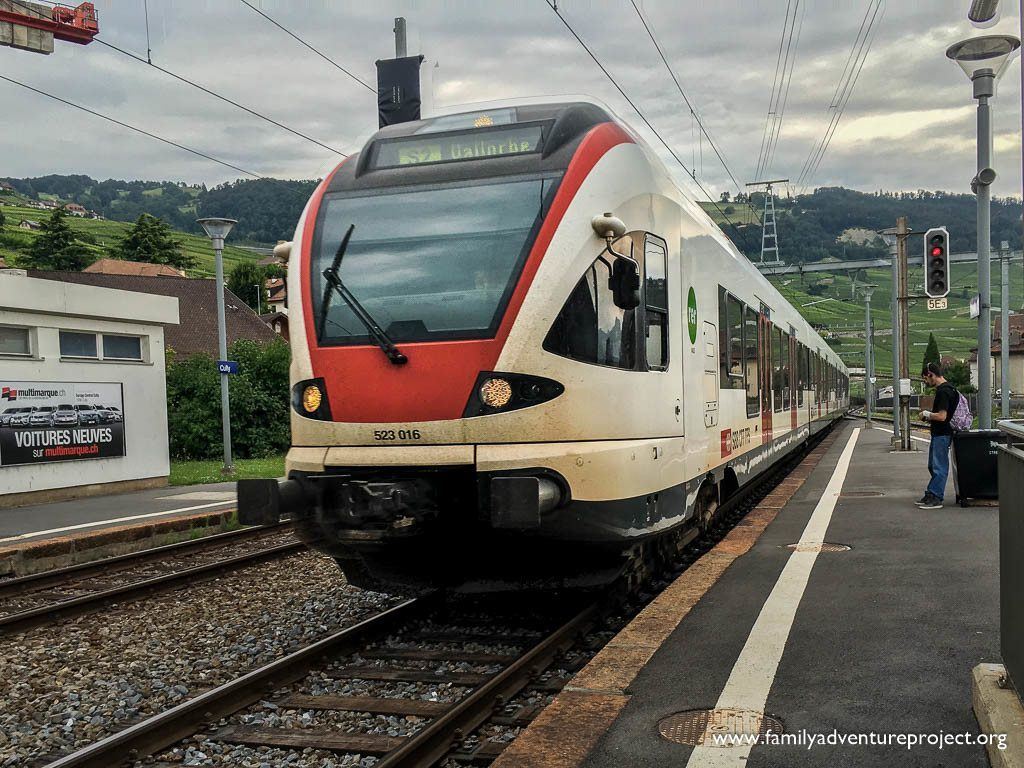 Swiss train en route to Lausanne