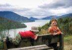 Toddlers exploring South Island New Zealand.