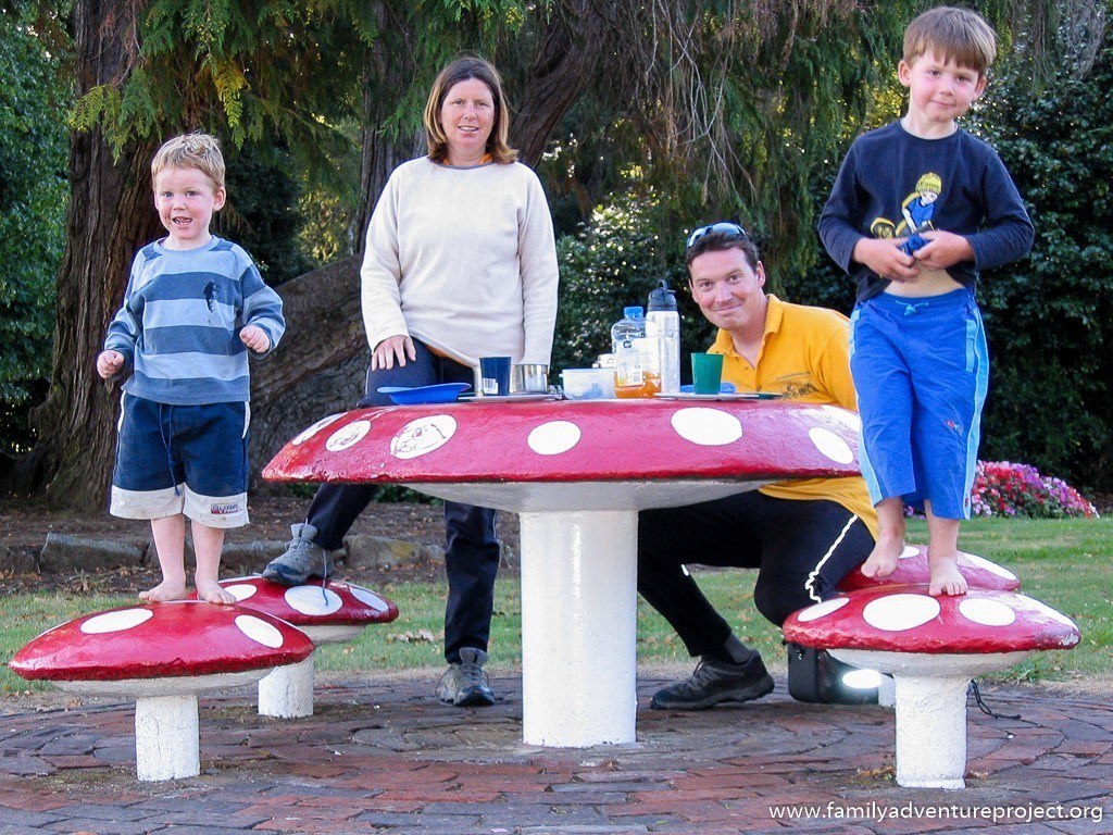 Family on mushrooms