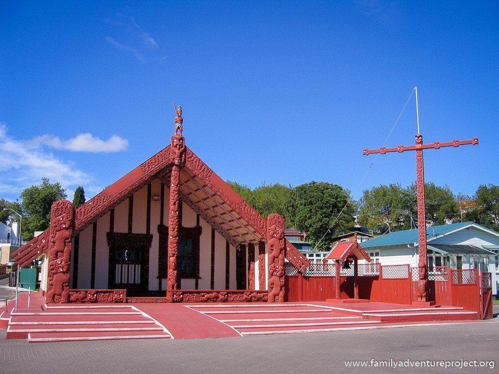 Maori Meeting House in Rotorua, New Zealand