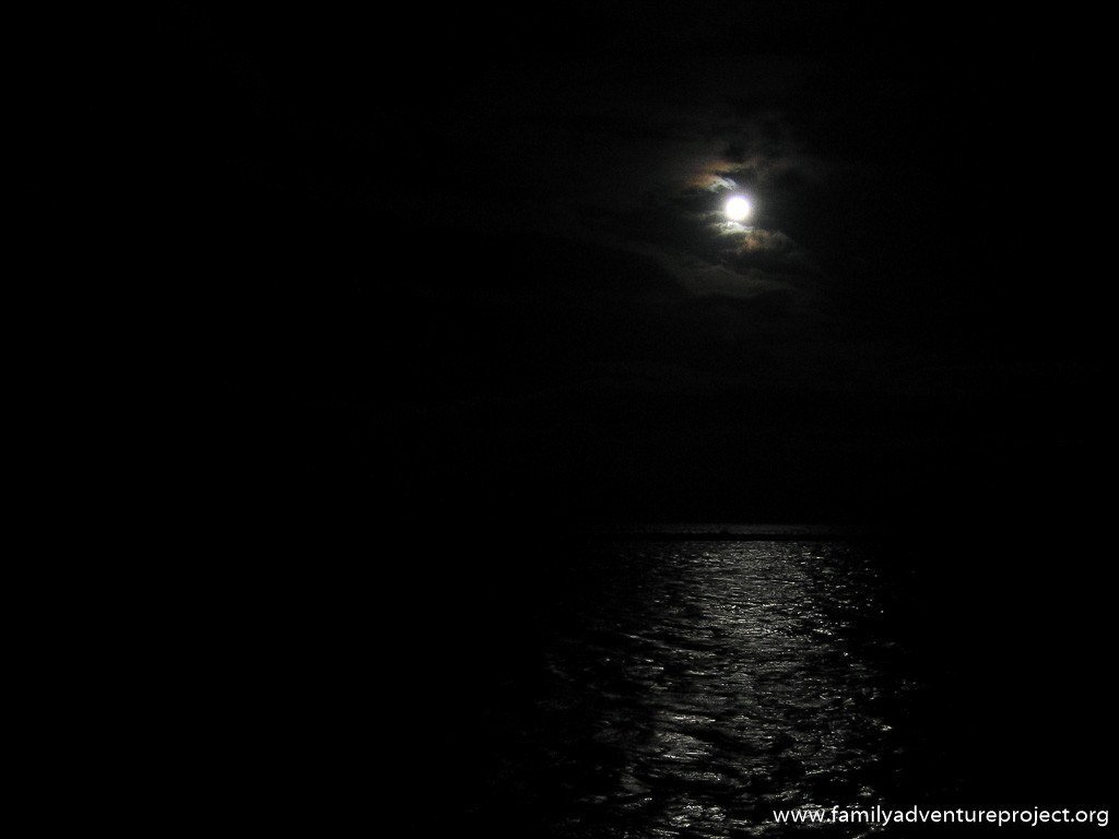 Pacific Moonlit night in Satuiatua, Samoa