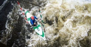 Kayak slalom training at National Watersports Centre Nottingham