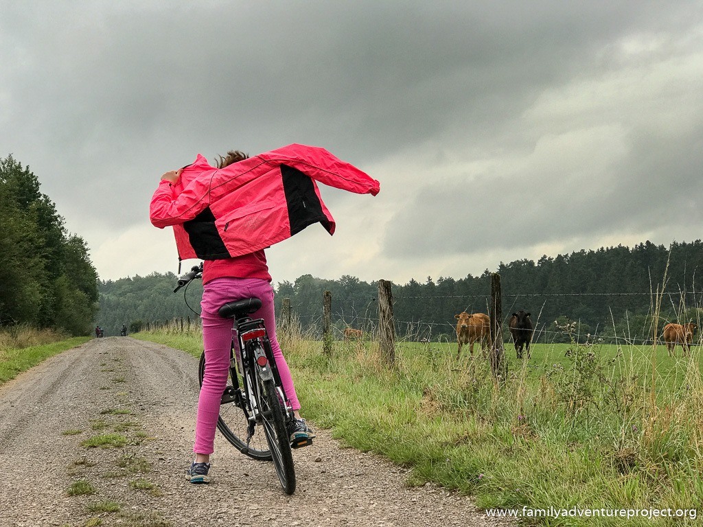 Cycling in the Eifel National Park Germany as showers threaten