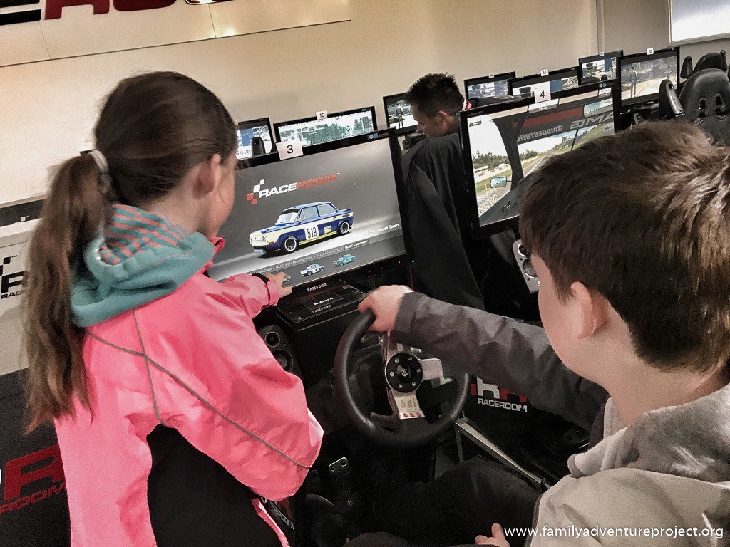 In the Race Room simulator area at Nurburgring
