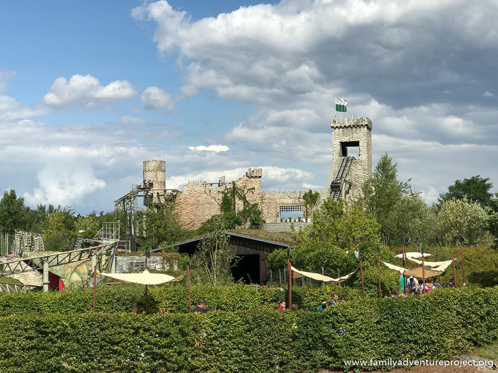 Castle themed rollercoaster at Belantis near Leipzig