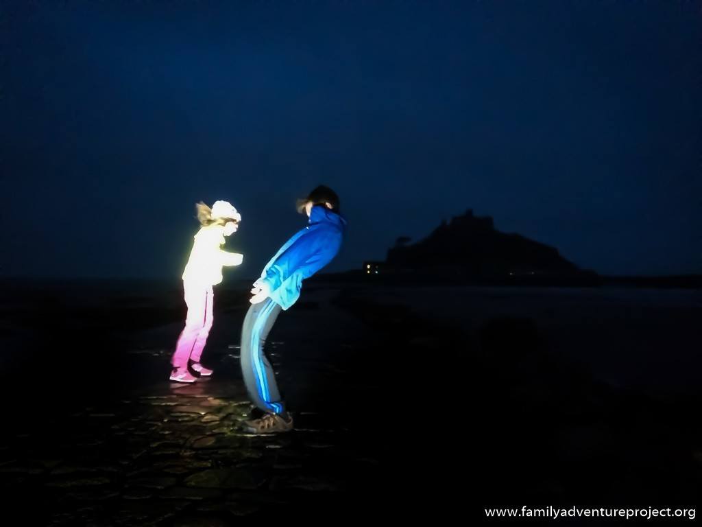 Blowing in the wind on the causeway to St Michael's Mount in Marazion