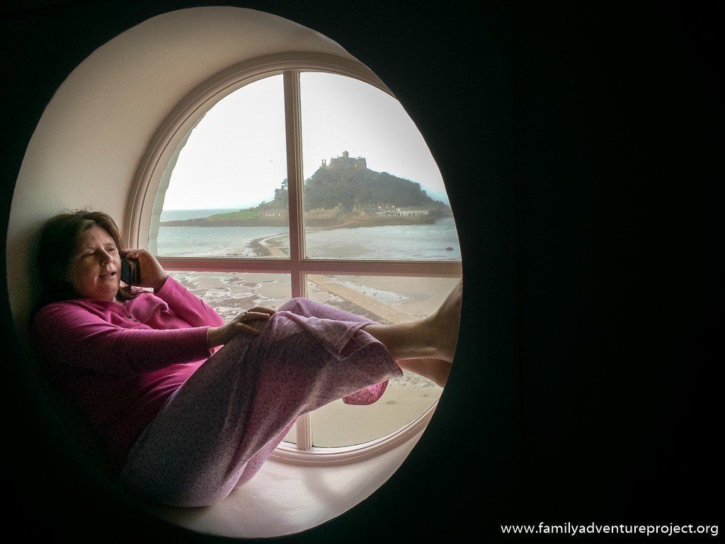 Through the Round Window at Godolphin Arms Hotel, Marazion